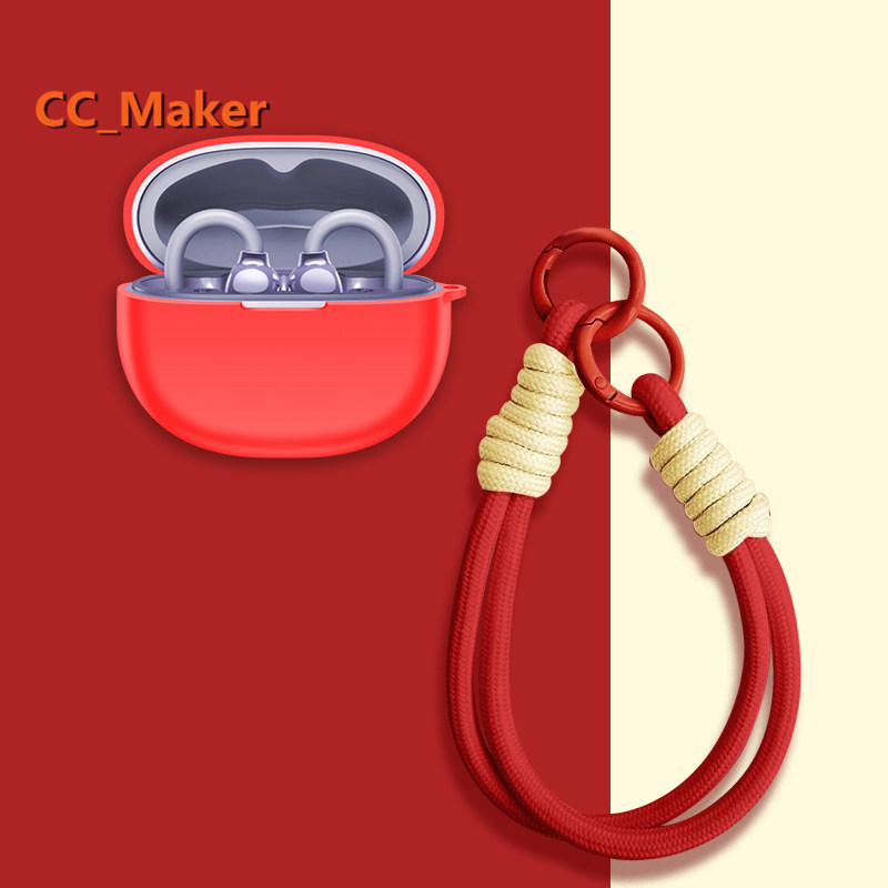 for 1MORE S20 Case Cute Silicone Soft Case with Nylon Lanyard Pendant Suitable for 1MORE S20 Shockpr