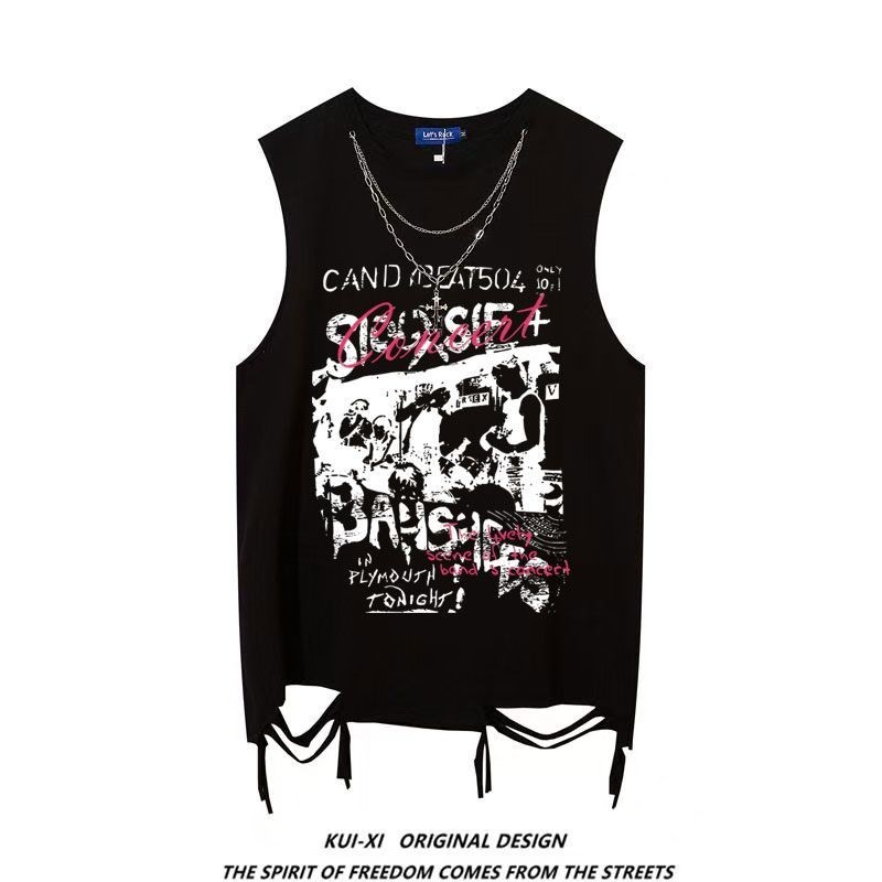 High Street เสื้อกั๊กเสื้อกั๊กพิมพ์ผู้ชายผู้หญิง Street สวมใส่ Design Street