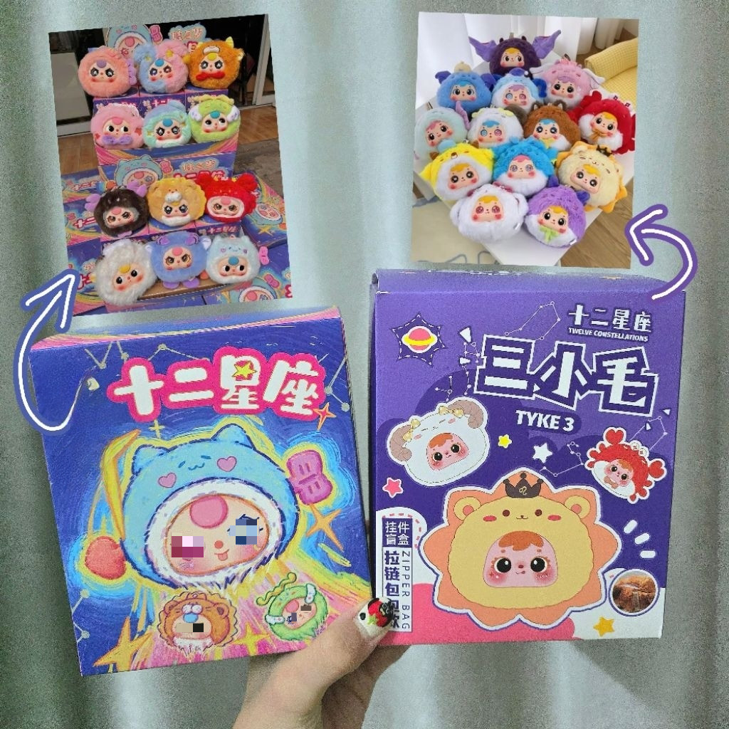 Blindbox 12 Zodiac Signs - Tyke 3 ทําพวงกุญแจ มีซิป สําหรับเก็บของ