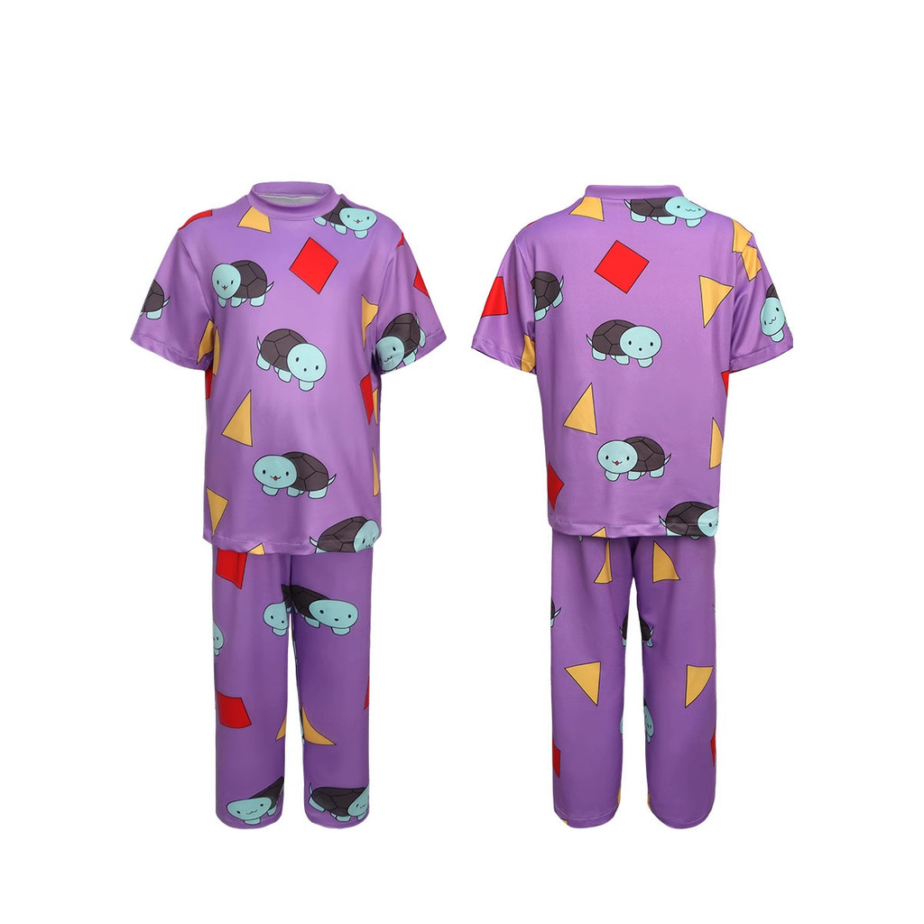 [คลังสินค้าพร้อม] Zoey Zoey ชุดนอนพิมพ์เรขาคณิตสีม่วง Witch Hunters cos Loungewear สาวคอสเพลย์ Zoey 