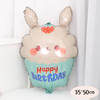 [มีส่งด่วน] ลูกโป่งวันเกิด Happy Birthday เค้กไอศกรีมน่ารัก ลูกโป่งฟอยล์ กล้องถ่ายรูป ก้อนเมฆ