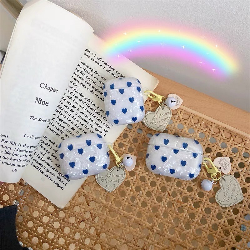 หัวใจรูปแบบเชลล์เหมาะสําหรับใหม่ airpods3 เคสป้องกันหูฟัง Apple aipods1/2 รุ่น/Pro Shell ใหม่