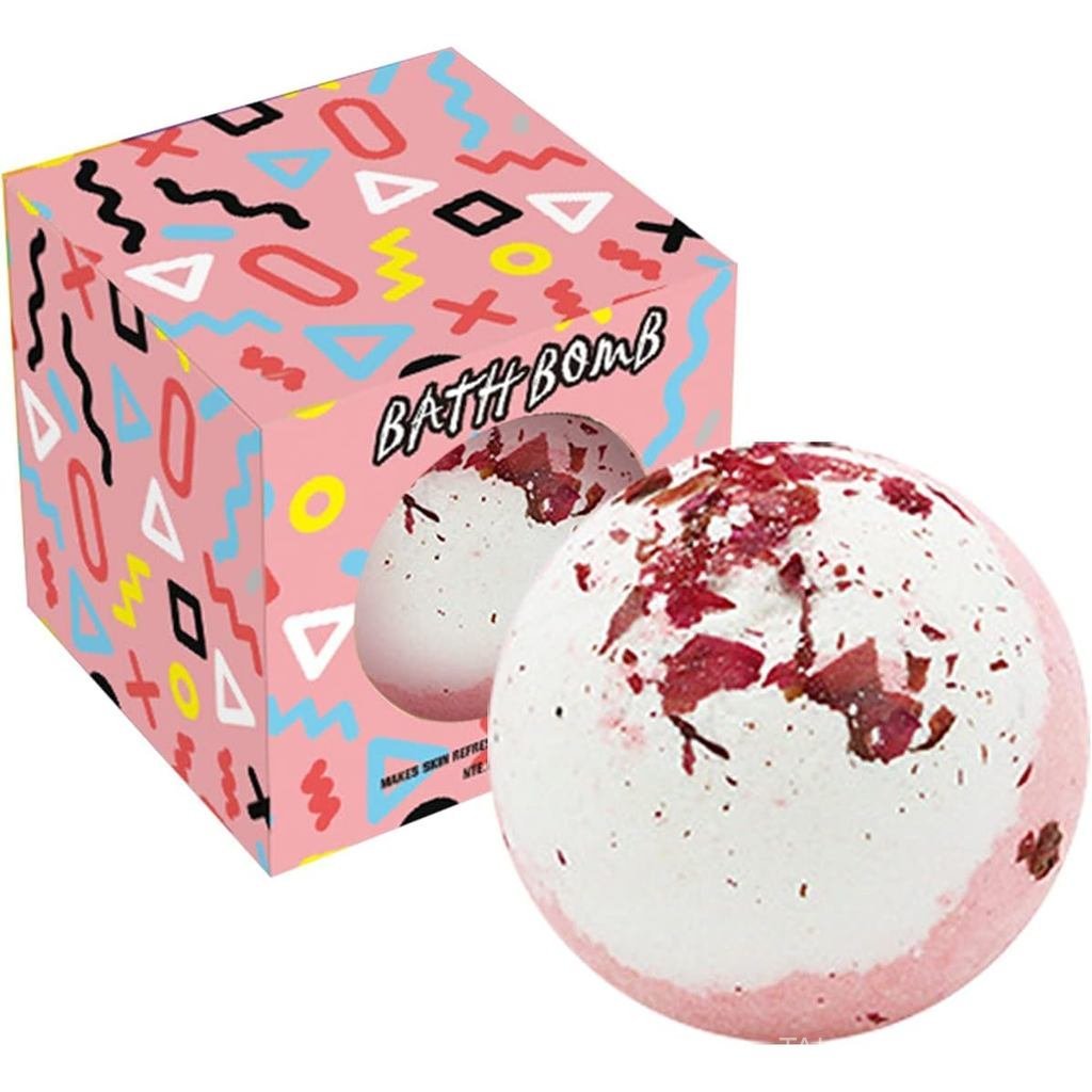 KASTU Dried Flower Bath Salt Balls,Rose Extract Essential Oils,Moisturizing Dry Skin,Fizzy Spa,Self 