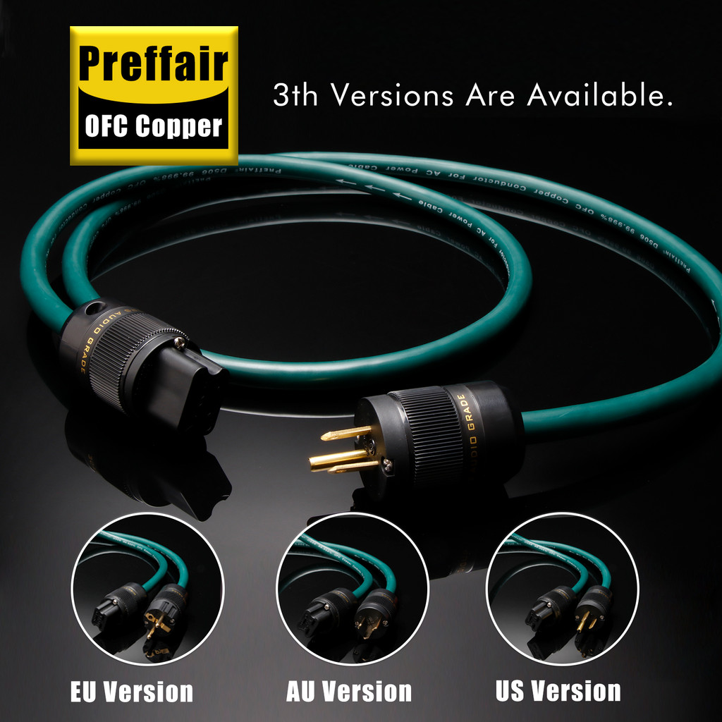 Prefair Power Cable C19 20A OFC Copper EMC Shield Amplifier สายไฟพร้อมปลั๊กชุบทอง