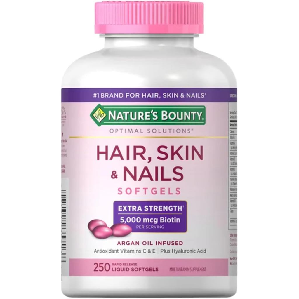 Bounty Hair and Nails 5000 mcg of Biotin - 250 เม็ดเคลือบความแข็งแรงเป็นพิเศษ