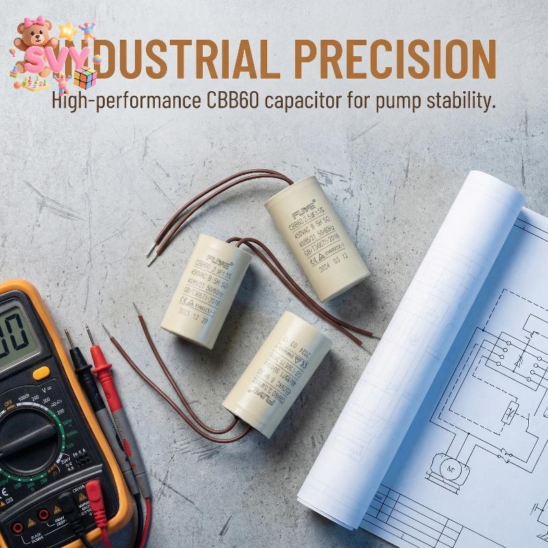 [SVY] ตัวเก็บประจุ CBB60 ที่มีประสิทธิภาพ 2uF 25uF 3uF สําหรับปั๊มน้ําหมุนเวียนแขวนเตาผิงที่มีเสถียร