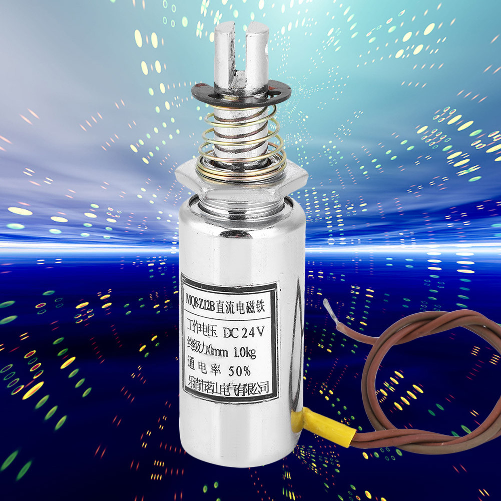 Ttiitt DC Solenoid แม่เหล็กไฟฟ้า MQ8-Z12B 9.8N 24VDC Push Pull ประเภททรงกระบอกอุตสาหกรรม Automation 