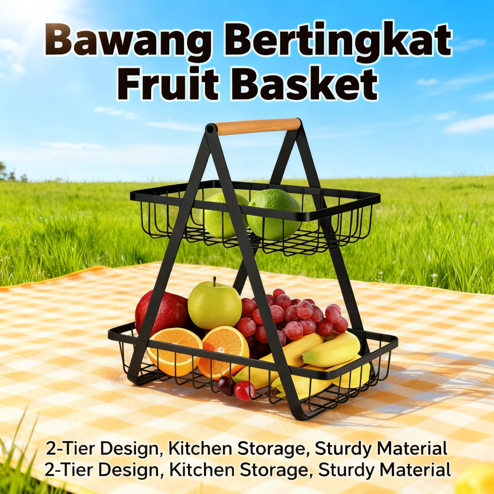Rack Home Organizer ตะกร้าผลไม้ Rak Bawang ชั้นผัก Rak Bawang ชั้นวางห้องครัว Borttingkat