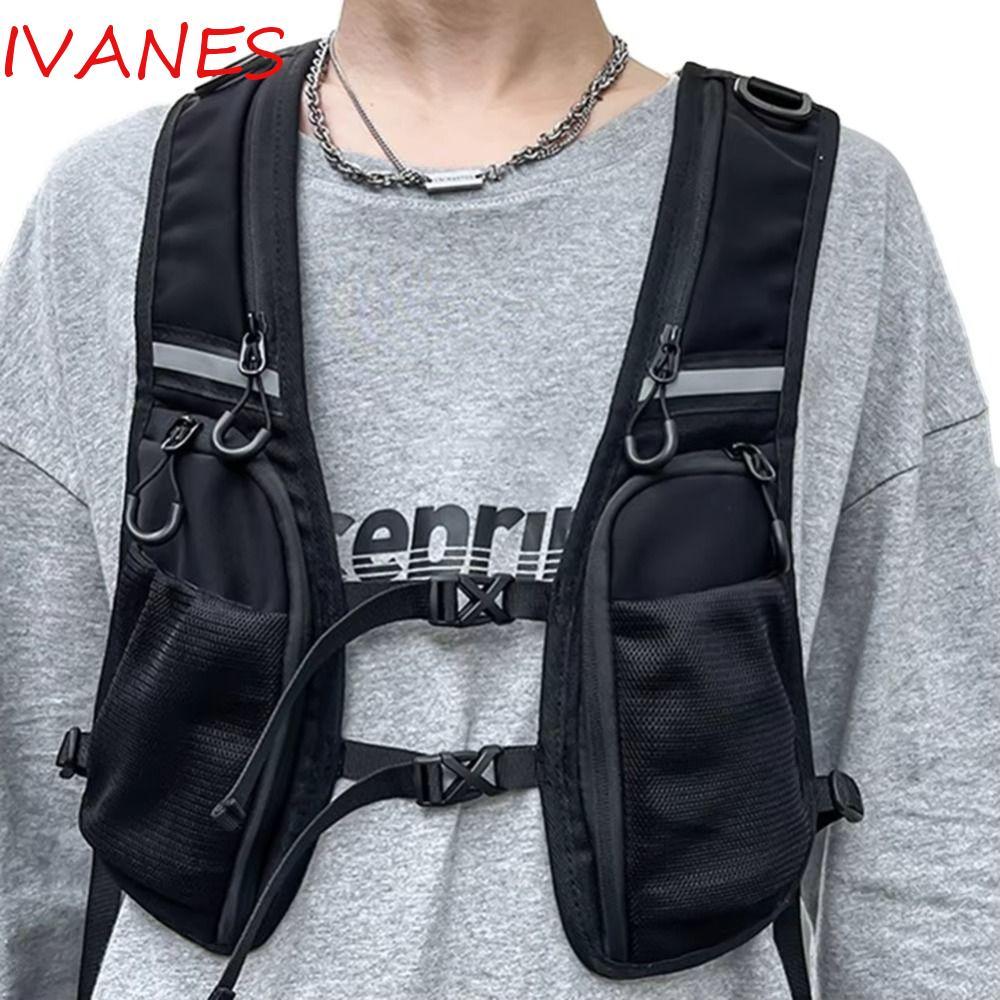 IVANES Running Hydration Vest Bag, Multifunctional Adjustable สะท้อนแสง Running Vest Pack, Phone Bag