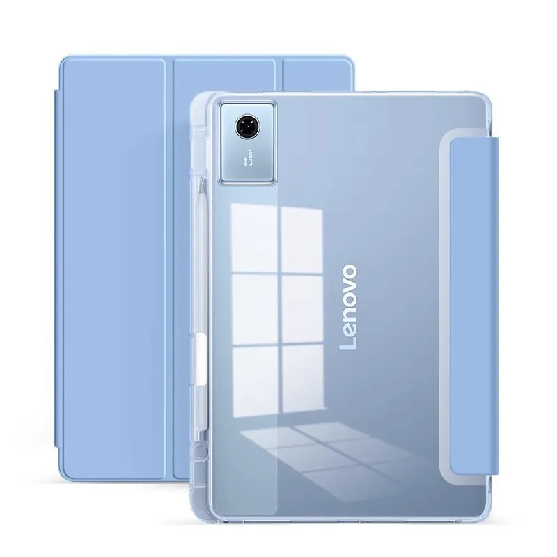 สําหรับ Lenovo Tab Idea Tab แท็บเล็ต 11 "Case Tb336fu ขาตั้งพับอะคริลิค Clear Hard Funda สําหรับ Xiaoxin Pad 2025 พร้อมผู้ถือปากกา