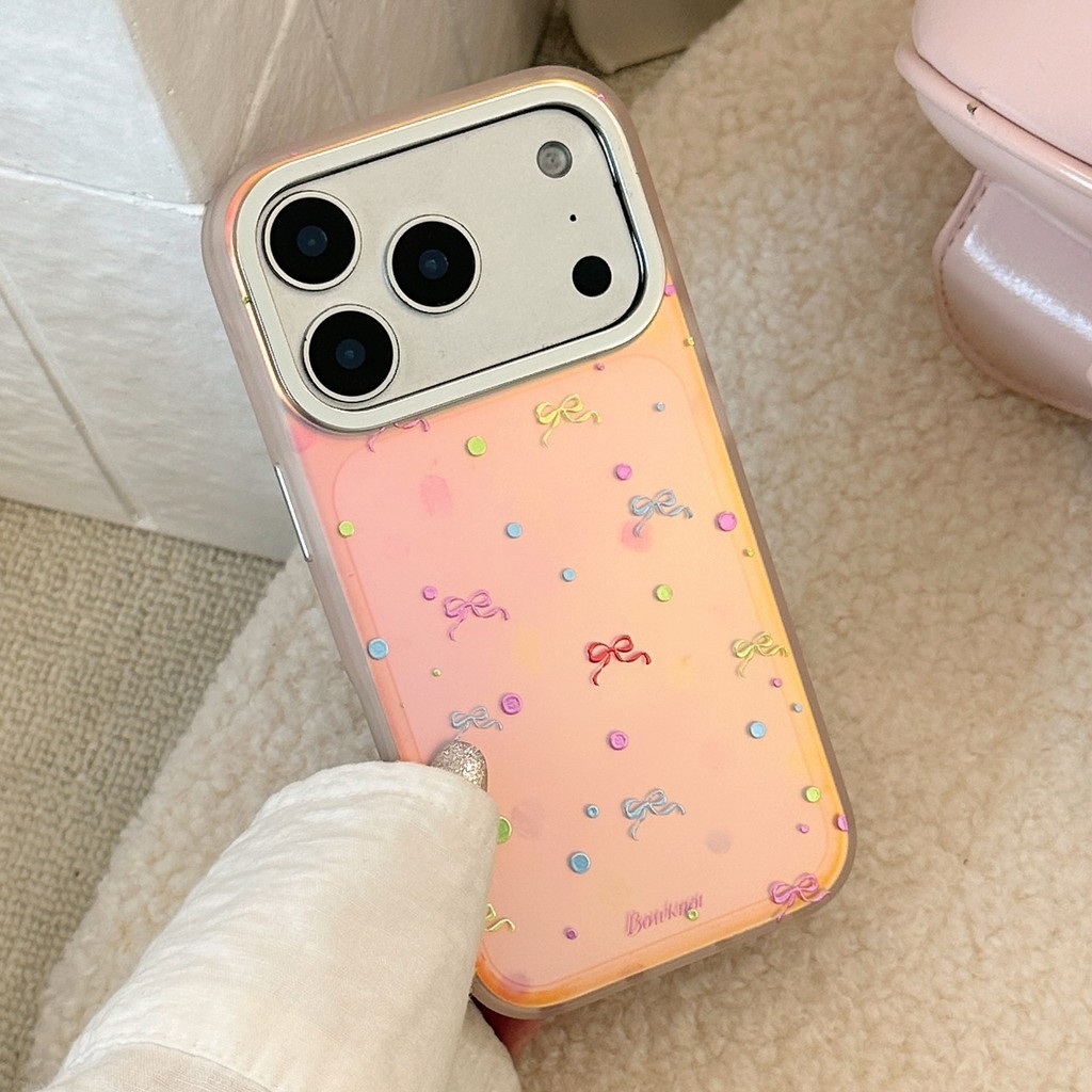 เคสโทรศัพท์ป้องกันโบว์สีชมพูชุบด้วยไฟฟ้าเหมาะสําหรับ TPU สําหรับ iPhone 11 12 13 14 15 16 17Pro Max Plus ราคา ถูกที่สุด ดีลบีเคเค แกลเลอรีภาพที่ 5