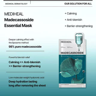Mediheal Madecassoside Essential Mask Blemish Repair Box [24ml x 4pcs] แผ่นมาสก์หน้า เมดิฮีล เพื่อการปลอบประโลม.