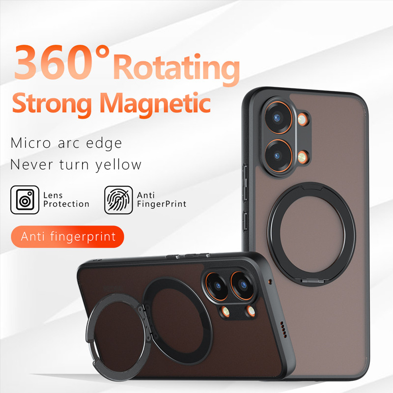 สําหรับ Xiaomi POCO X8 Pro X8 Pro Max กรณี Redmi Turbo 5 Max ELVEV กันกระแทก Frosted Matte PC + TPU ป้องกันลายนิ้วมือโปร่งแสงแหวนขาตั้งฝาครอบดูด