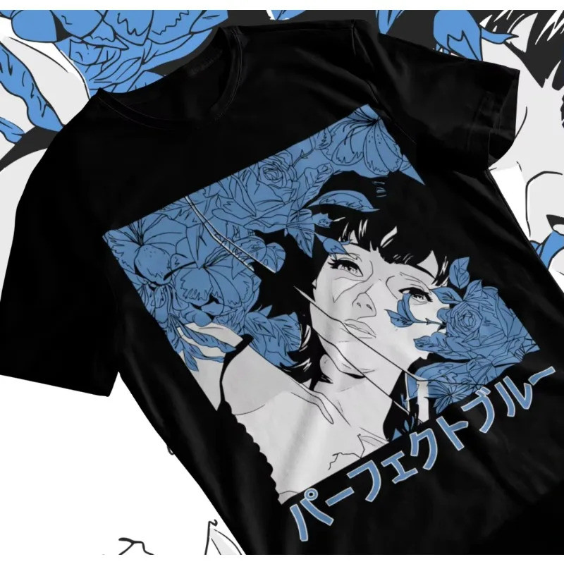 เทรนด์สินค้า คอสเพลย์ เสื้อยืด Perfect Blue สีน้ำเงินกลาง ของขวัญ สยองขวัญ อนิเมะ มังงะ Perfect Blue