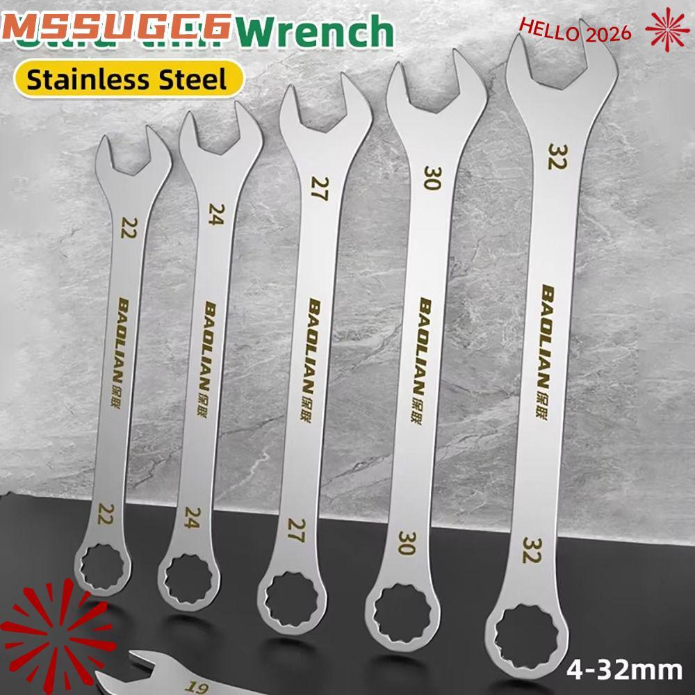 IMSSUG 1 ชิ้น Ratchet Spanner, Multi-Function 5-32 มม.ประแจปลายเปิดบางเฉียบ,ทนทาน 3 มม.ความหนา Double-end ประแจเปิดจักรยานรถจักรยานยนต์รถซ่อมเครื่องมือ