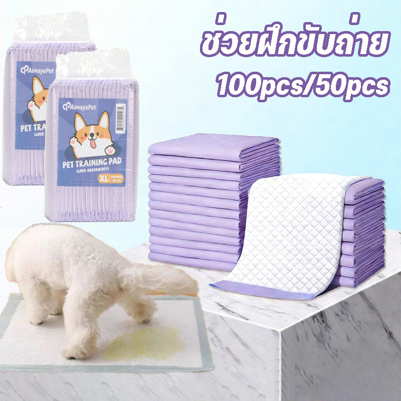 【พร้อมส่ง】แผ่นรองฉี่สุนัข 100pcs แมว แผ่นรองฉี่สัตว์เลี้ยง แผ่นรองฉี่แมว ดูดกลิ่นดี ระงับกลิ่น ซึมซับได้ดี