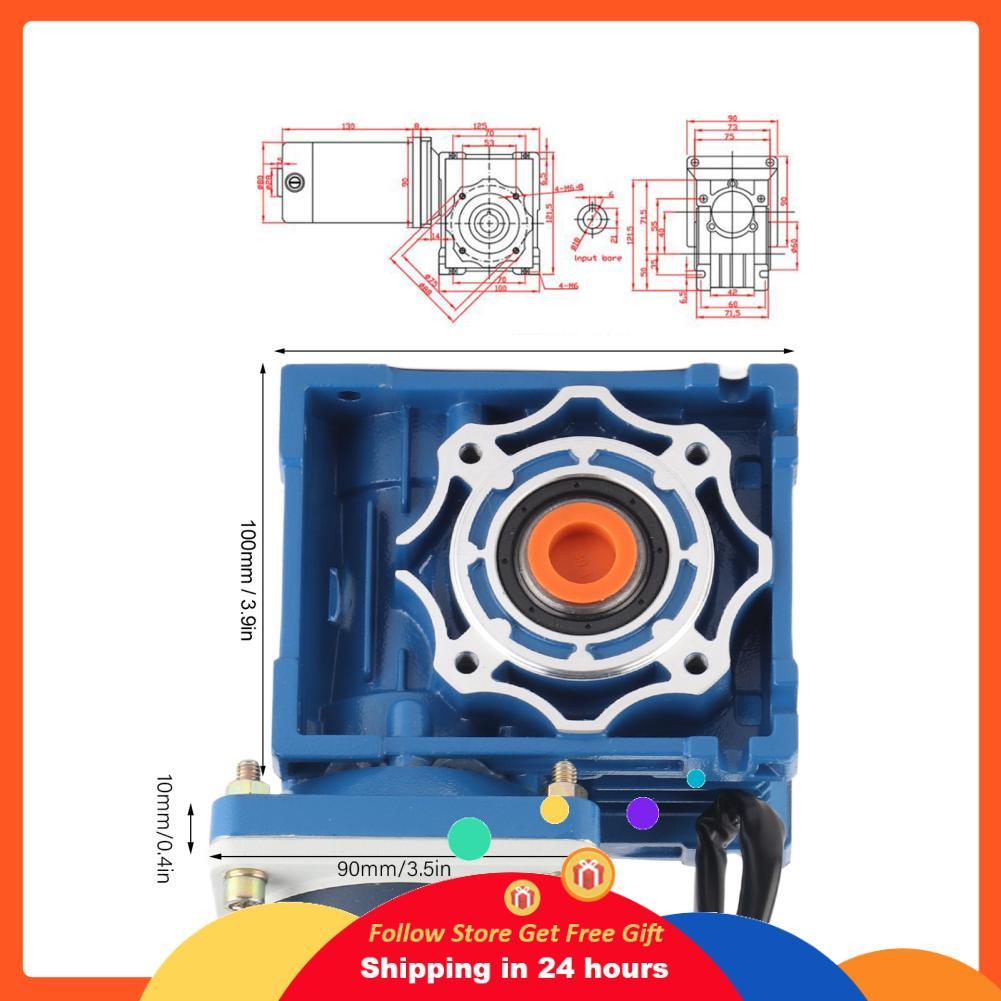 Honglai Honglai เกียร์มอเตอร์สแตนเลส 90W 2200 รอบ/นาที XD5D90-24A121SRV-RV40 Reduction Ratio DC 12V 