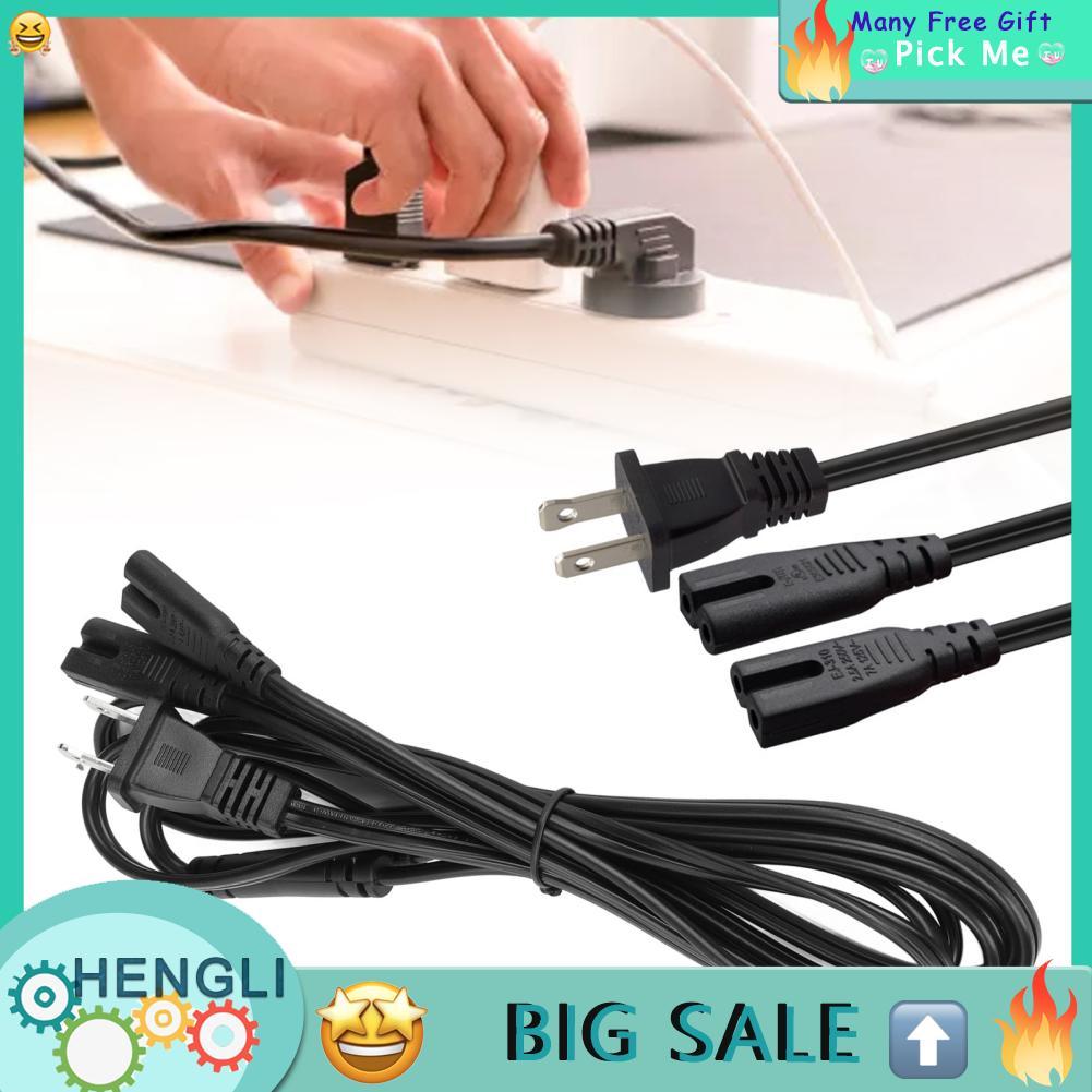 Hengli IEC320 C7 ถึง Nema 1-15P สายไฟสายไฟ Y Splitter 5.9 ฟุตสำหรับอุปกรณ์