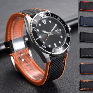 18/20/21/22 มม.TPU ยางสายนาฬิกาซิลิโคนสําหรับ SEIKO 5 Diver ดําน้ํากีฬาผ้าใบไนลอนสายนาฬิกาสร้อยข้อมือสําหรับผู้ชายผู้หญิง