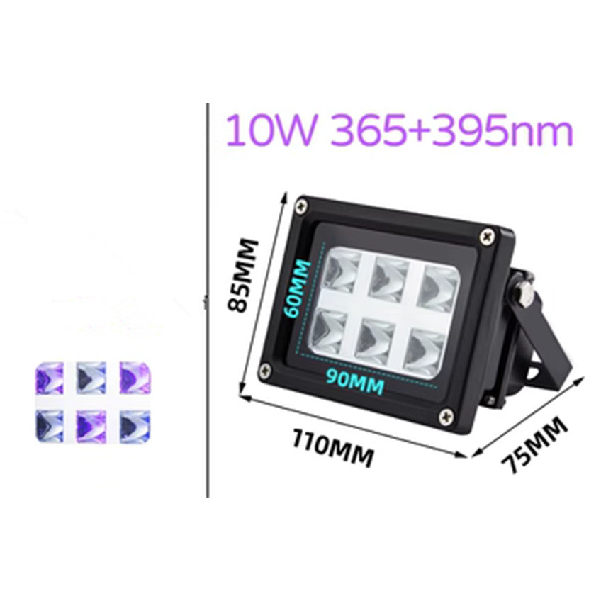 10W 365nm + 395nm หลอดไฟ LED UV ความยาวคลื่นคู่ AC110V-220V