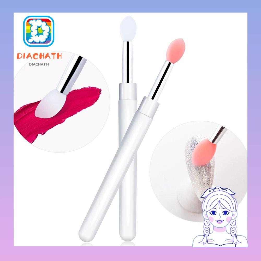 DICHATH Nail Arts Silicone Applicator Stick, อุปกรณ์ทําเล็บ Spatula Stick Nail Art Brush, Nail Brush