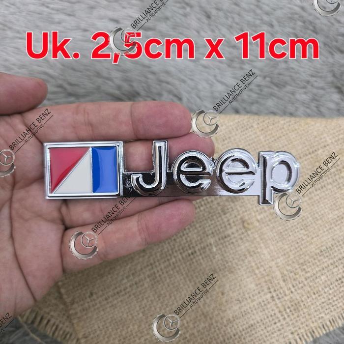 AMC JEEP CJ5 CJ7 CJ8 FLAG EMBLEM AMC FLAGS JEEP สติ๊กเกอร์รถยนต์ ขนาด 2.5X11CM - CHROME