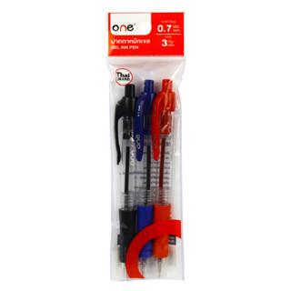 ONE ปากกาหมึกเจล รุ่น TB110202 หมึกคละสี  0.7 มม. แพ็ค 3 ด้า…