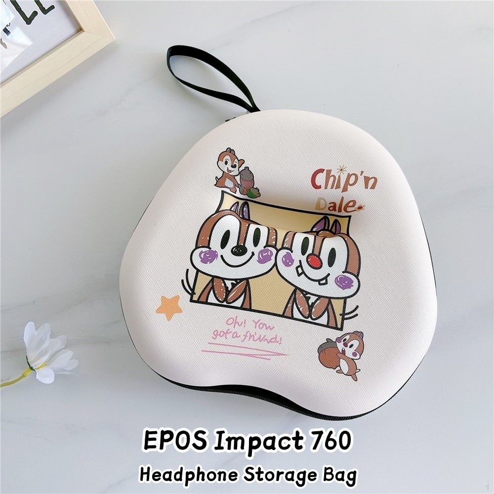 rising starFor EPOS Impact 760 เคสหูฟังการ์ตูนชุดหูฟังแบบเรียบง่ายหูฟังกระเป๋าเก็บ EVA กล่องปลอก