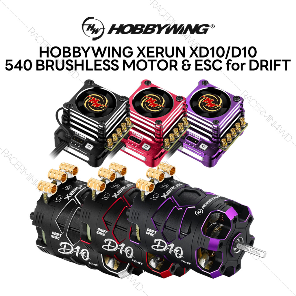 Hobbywing XeRun XD10 PRO/D10 Brushless ESC & Motor for Drift Competition (100A/800A, 10.5-13.5T)