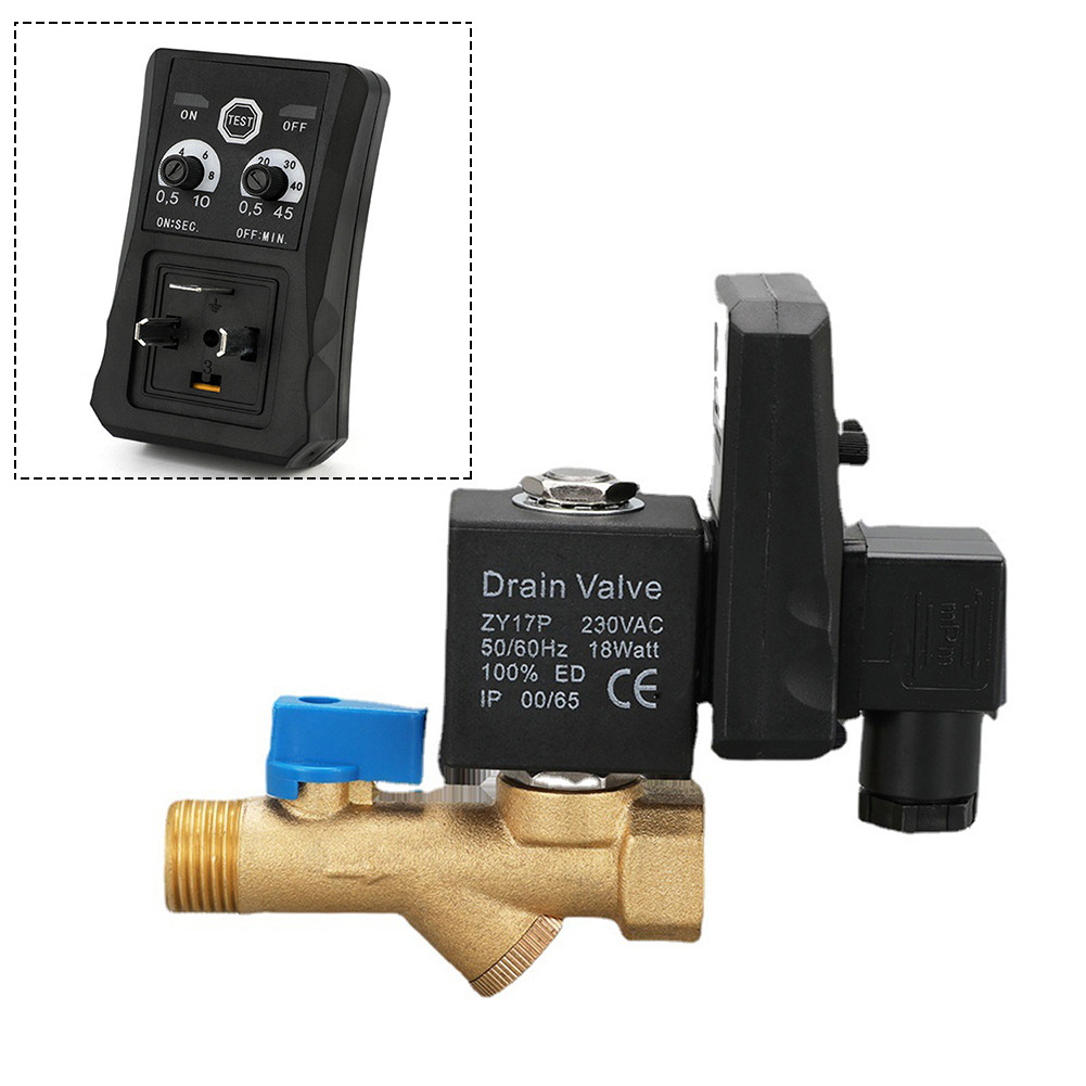 DC24V AC220V/1/2 Auto Timer Compressor Condensate Drain Timer Solenoid Valve