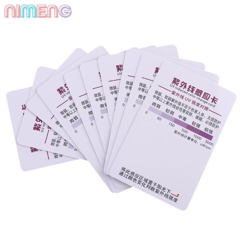 NIMENG 1/5/10PCS UV Sensor Card,Reusable Protection Sun Protection Card,แฟชั่นง่ายต่อการพกพาPVCน้ําหนักเบา UV Test Paperกลางแจ้ง