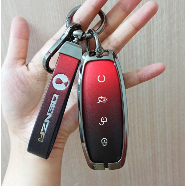 4 ปุ่ม BYD Denza D9 เคสกุญแจรถ Denza D9 N7 N8 พวงกุญแจฝาครอบกุญแจ เคสกุญแจ BYD Denza D9 พวงกุญแจรถยน