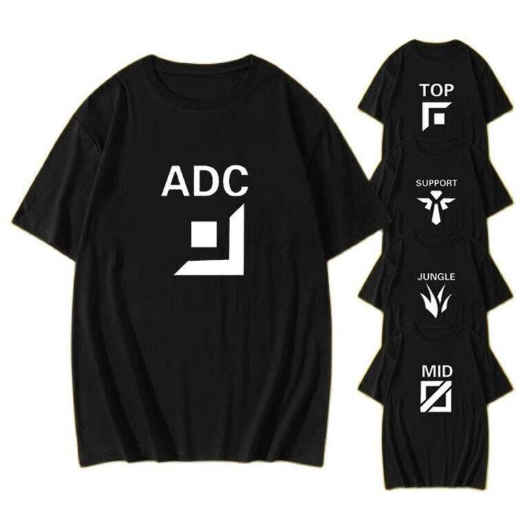 League of Legends Jungle เลนบน ist mid laner ADC แขนสั้นเสื้อยืดลำลอง King of glory LOL หลวมฤดูร้อนเ