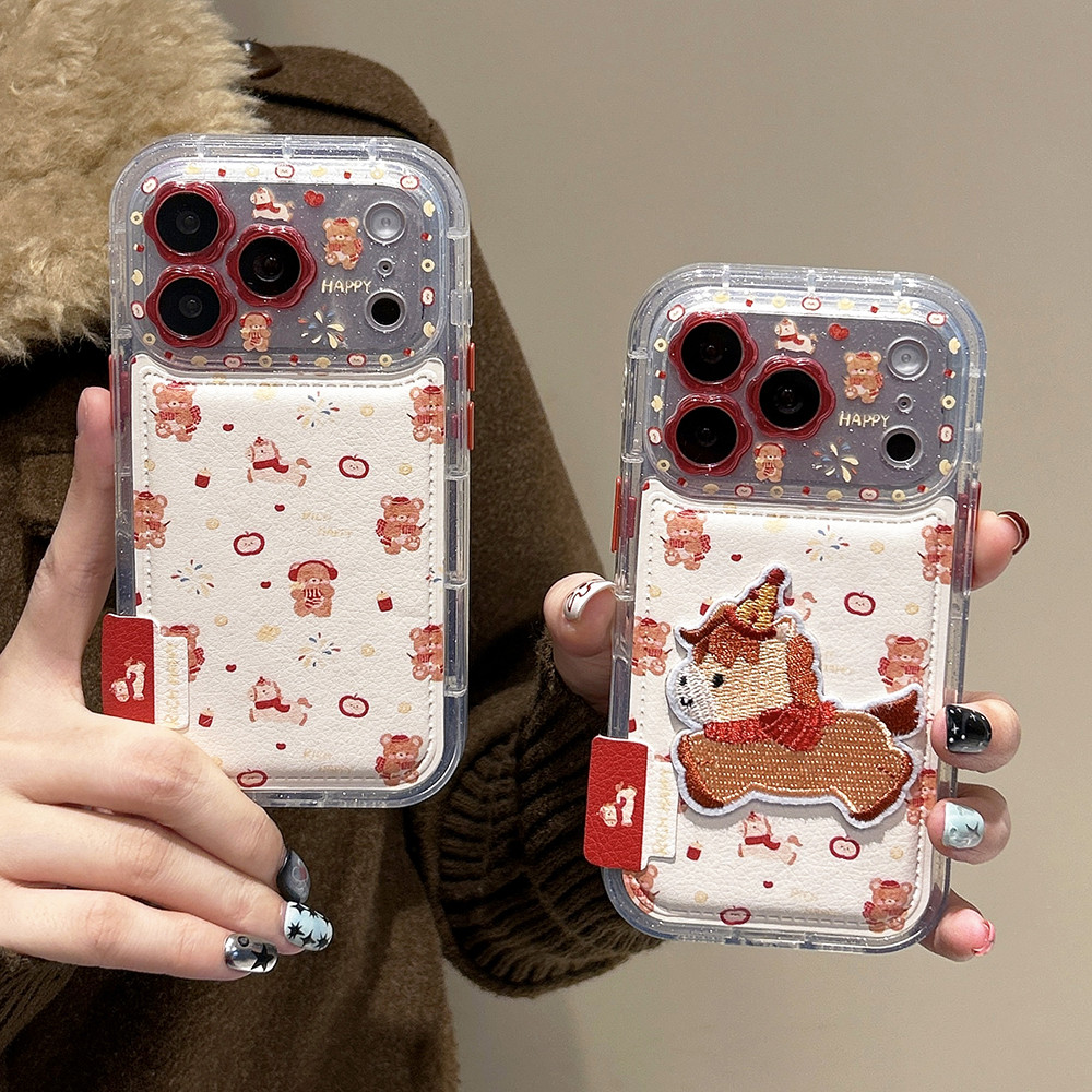 การ์ตูนม้าหนังเคสโทรศัพท์สําหรับiPhone 17 Pro Max 16 15 14 13 Pro Max 13 Huawei Mate60 Pro 70Pro P70