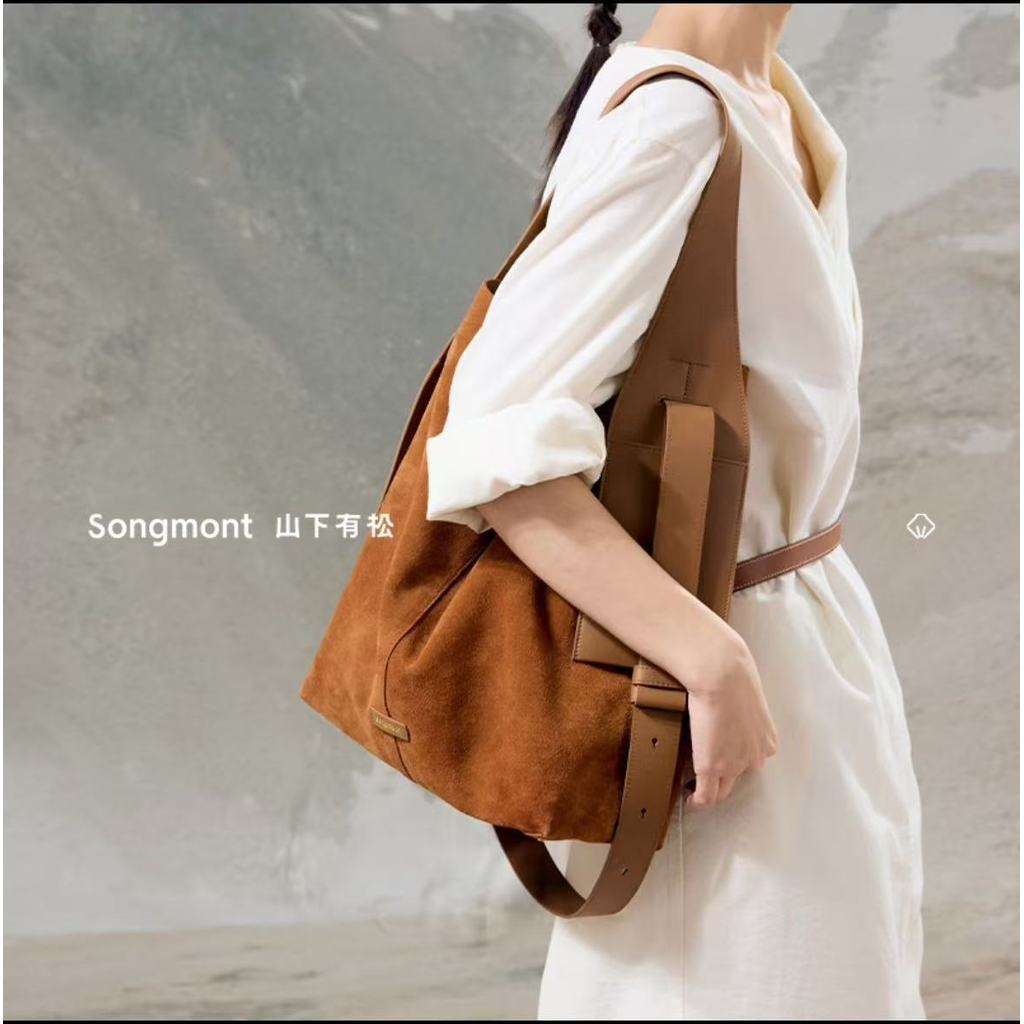 Songs Home Suede แขวนหู Tote Bag กระเป๋าสะพาย Messenger ความจุขนาดใหญ่ Tote Bag F4M7