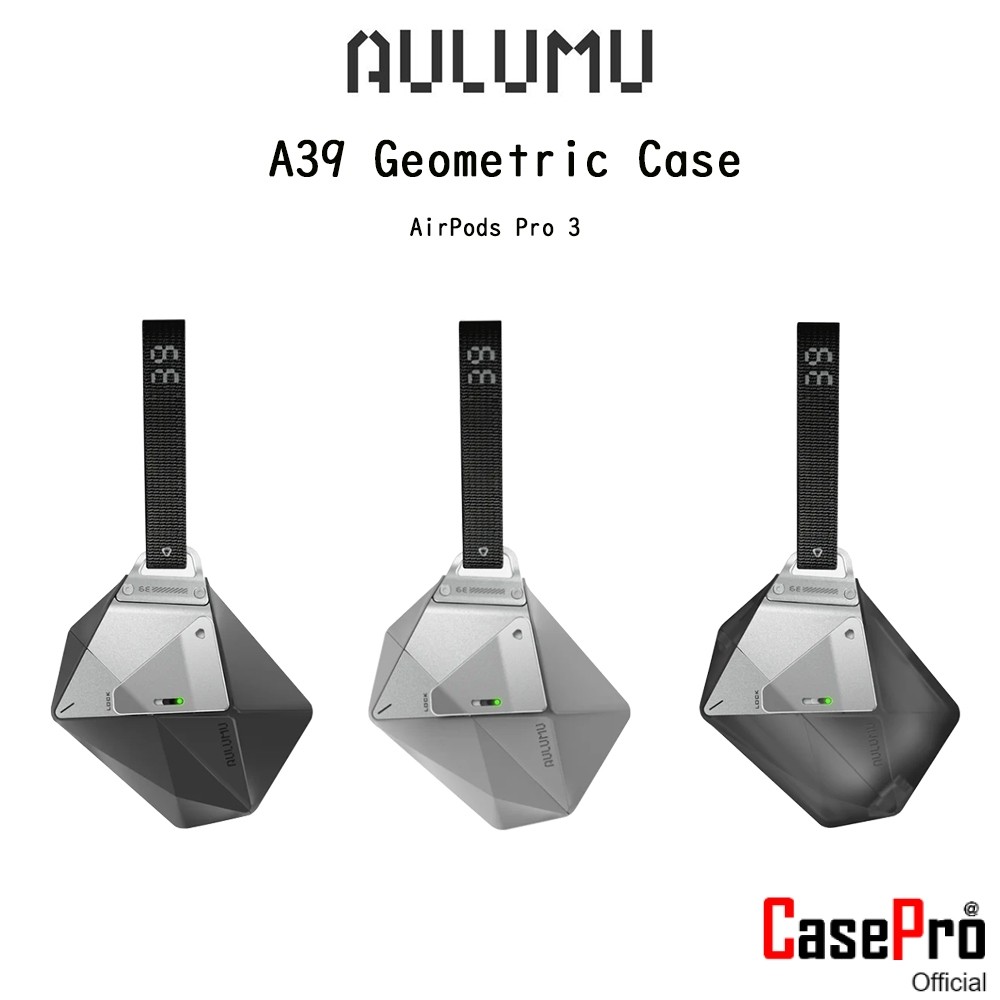 AULUMU A39 Geometric Case เคสกันกระแทกโลหะเกรดพรีเมี่ยม เคสสำหรับ AirPods Pro 3 (New) ราคา ถูกที่สุด ดีลบีเคเค