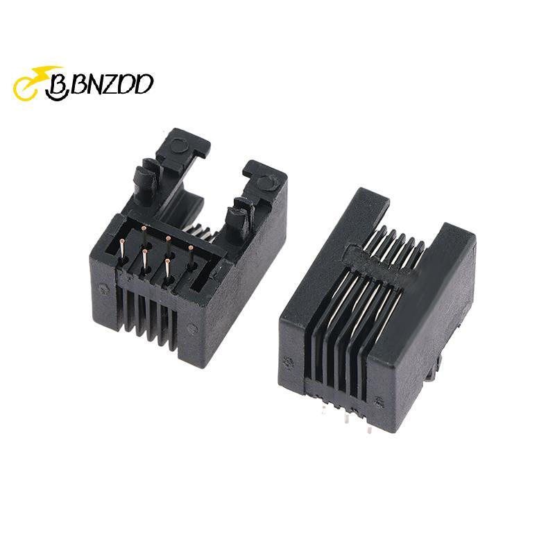 [BBNZDD] 10PCS RJ11 โทรศัพท์ Soet ขาโค้ง 95001 4P4C 6P6C 6P4C หญิง Ja Pcb Connector โทรศัพท์ Soet BV