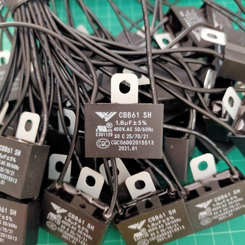 C พัดลม คาปาซิเตอร์ แคปรัน Capacitor 400V 1.5uF 1.8uF 2uF #ปีกนก-สายไฟ (1 ตัว)