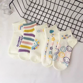 SY SHOP899 ถุงเท้าข้อสั้น (5ลาย/10คู่) ถุงเท้าแฟชั่นเกาหลี ใส่สบาย NO.ลายB166/BEING