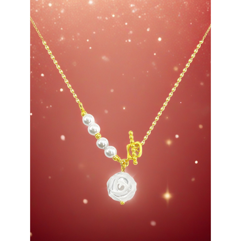 สร้อยคอลูกไม้โรส สเตอร์ลิงเงินแท้ 9 SVT เพื่อเป็นของขวัญสำหรับคนพิเศษ