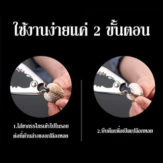 เปิดหอยแครง ที่แกะปู ที่แกะหอย วัสดุสแตนเลสแท้ ขนาดกะทัดรัด อุปกรณ์ครัว 2in1 มีสินค้าพร้อมส่ง ขนาด: 14 x 8 ซม ใช้งานง่าย