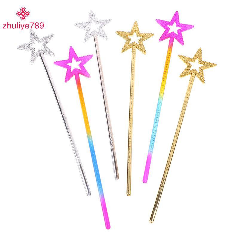 <zhuliye789> 1Pc Fairy Wand Angel Star Wand Five-Pointed Star Princess Fairy Cane