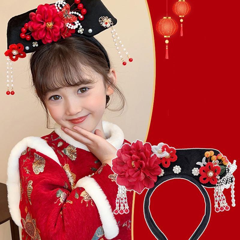 BBTH ดอกไม้สไตล์จีน Headwear sel ไข่มุกสไตล์โบราณเจ้าหญิงผม Hoop Hanfu Headdress Hanfu ผู้หญิง Vary