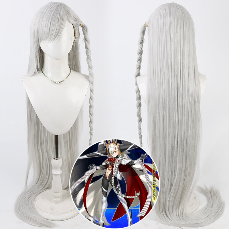 Fate FGO Olgamarie Asmireid Animusphere Cosplay Wig Realistic Scalp Long Silver White Hair