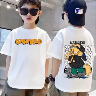【จัดส่งภายใน 24 ชั่วโมง】 เสื้อยืดเด็ก / ลายการ์ฟิลด์ / ผ้าฝ้าย 100% / ขนาดเหมาะสำหรับเด็กอายุ 1-12 ปี