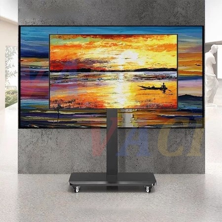 ขาตั้งทีวีเคลื่อนที่ได้ ปรับระดับได้ ขาตั้งทีวี 90° การหมุน หมุนได้ มีล้อ สำหรับทีวีขนาด 32-65 นิ้ว - รูปที่ 4