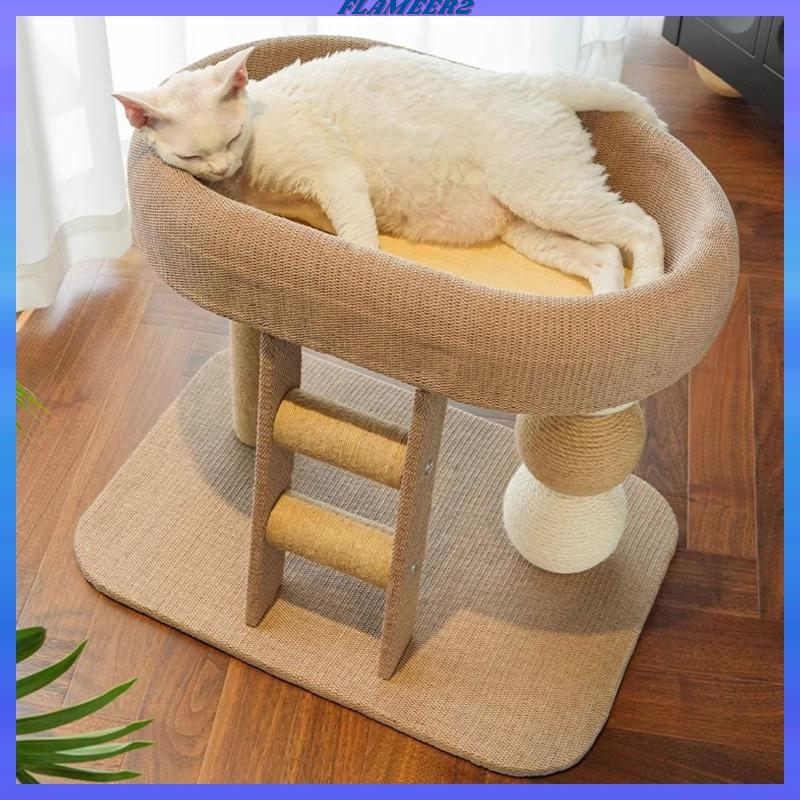 [Flameer2] Cat Tree Cat Condo Tower ไม้ 2 ชั้นเฟอร์นิเจอร์ Protector Climb Tower และ Cat