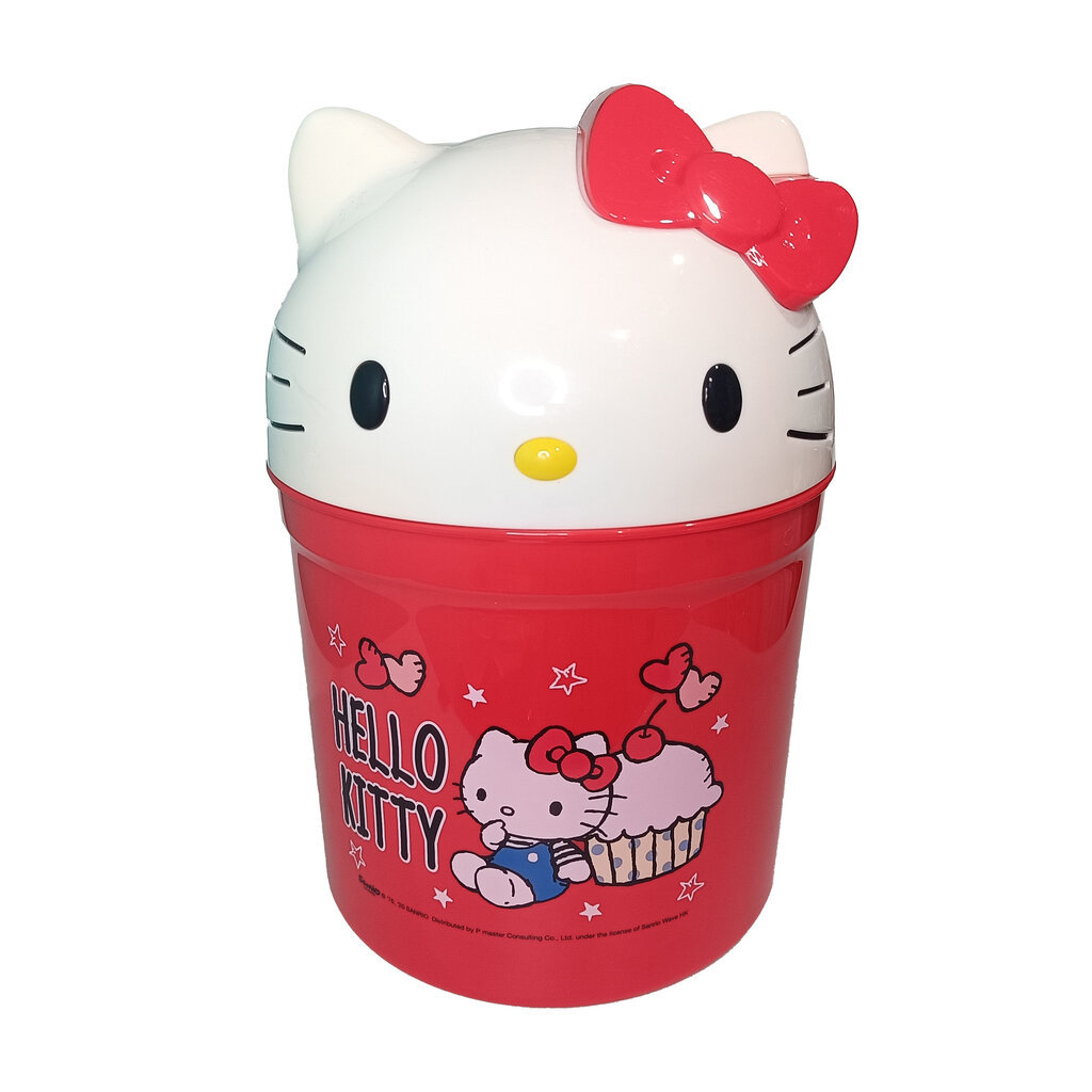 Bin Desktop Hello Kitty Sanrio Trash ถังขยะตั้งโต๊ะเฮลโลคิตตี้สีแดง ลายการ์ตูนซานริโอ หัวคิตตี้