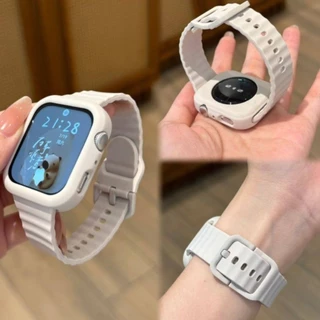 2 in 1 สายรัดซิลิโคนเหลว Soft Shell สําหรับ Huawei Watch Fit4Pro Fit3,สร้อยข้อมือสายรัดข้อมือกีฬาที่ทนทานและเคสป้องกันสําหรับ Fit4