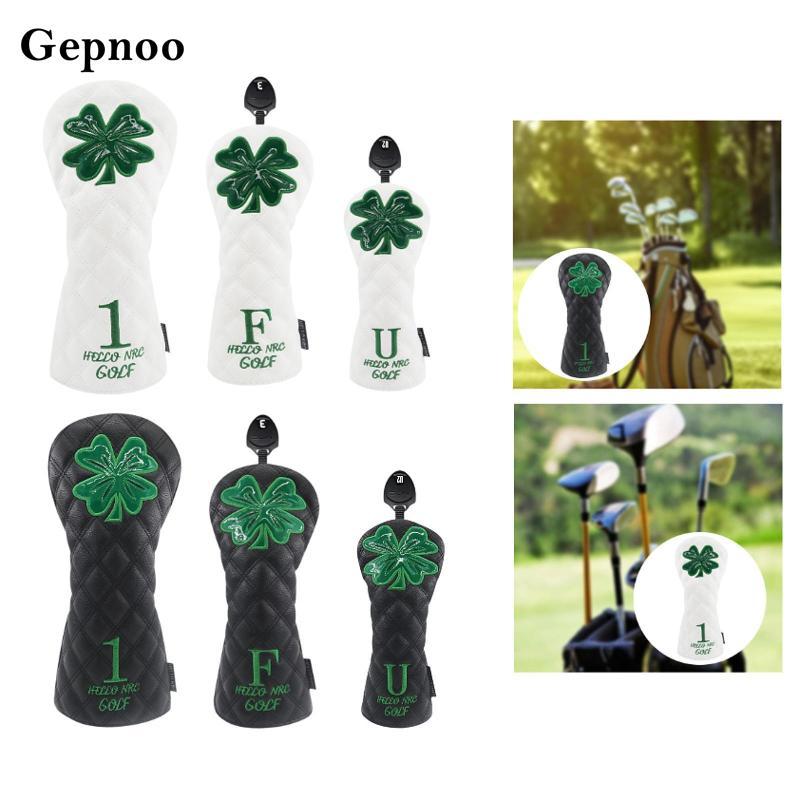ฝาครอบหัวไม้กอล์ฟ Gepnoo ทำจากหนังPU กันน้ําและป้องกันความเสียหาย
